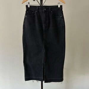 GAP Black Denim Midi Skirt, Size 2 / 26.